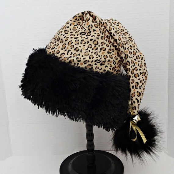 Cheetah Santa Claus Costume Hat Novelty Adult Size Christmas Hat Etsy UK