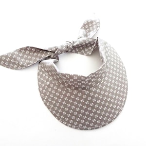 Visor Hairband, Taupe Cotton Fabric Visor, Adjustable Tie Headband Visor, Summer Sun Hat, Beach Hat, Adult Size Visor