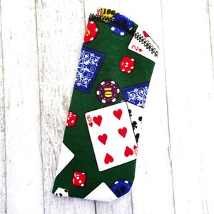 Estojo para óculos de sol de cassino, estojo para óculos, estojo de tecido para cartas de baralho e dados, presente para jogadores, estojo para óculos, presente para jogadores, cassino, Las Vegas