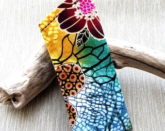 Floral Cotton Fabric Eyeglasses Case, Contoured Sunglasses Holder (7" x 3")
