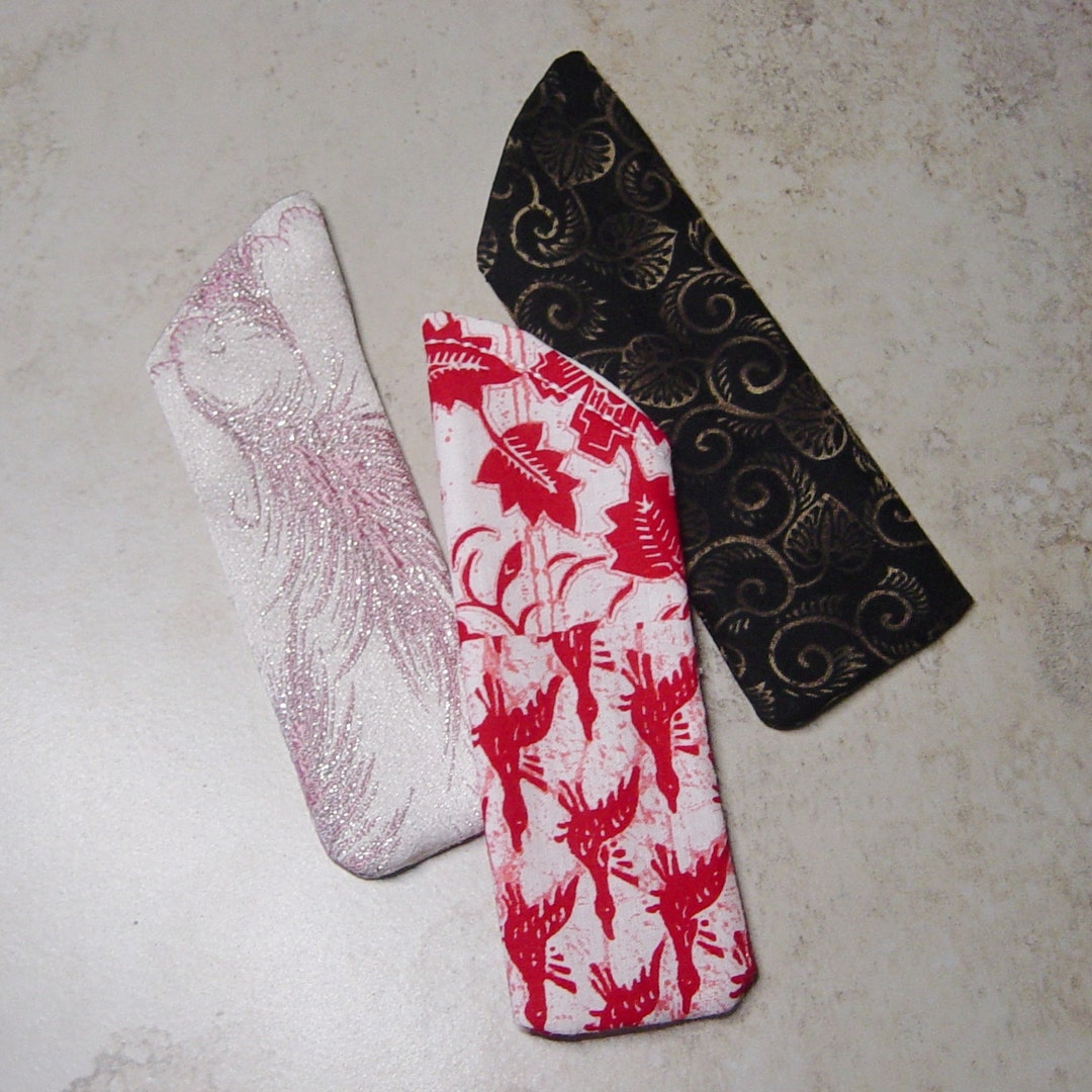 Reader Eyeglass Case Fabric Eye Wear Case Choice of Fabrics Red India
