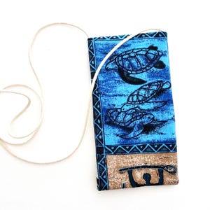 Sea Turtle Fabric Cell Phone Purse, Beach Pouch, Tropical