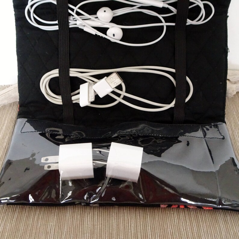 Travel Organizer Grad Gift Cord Organizer Travel Case Thunderbird Fabric Travel Case Tablet Charger Cord Storage Roll Earbud Case