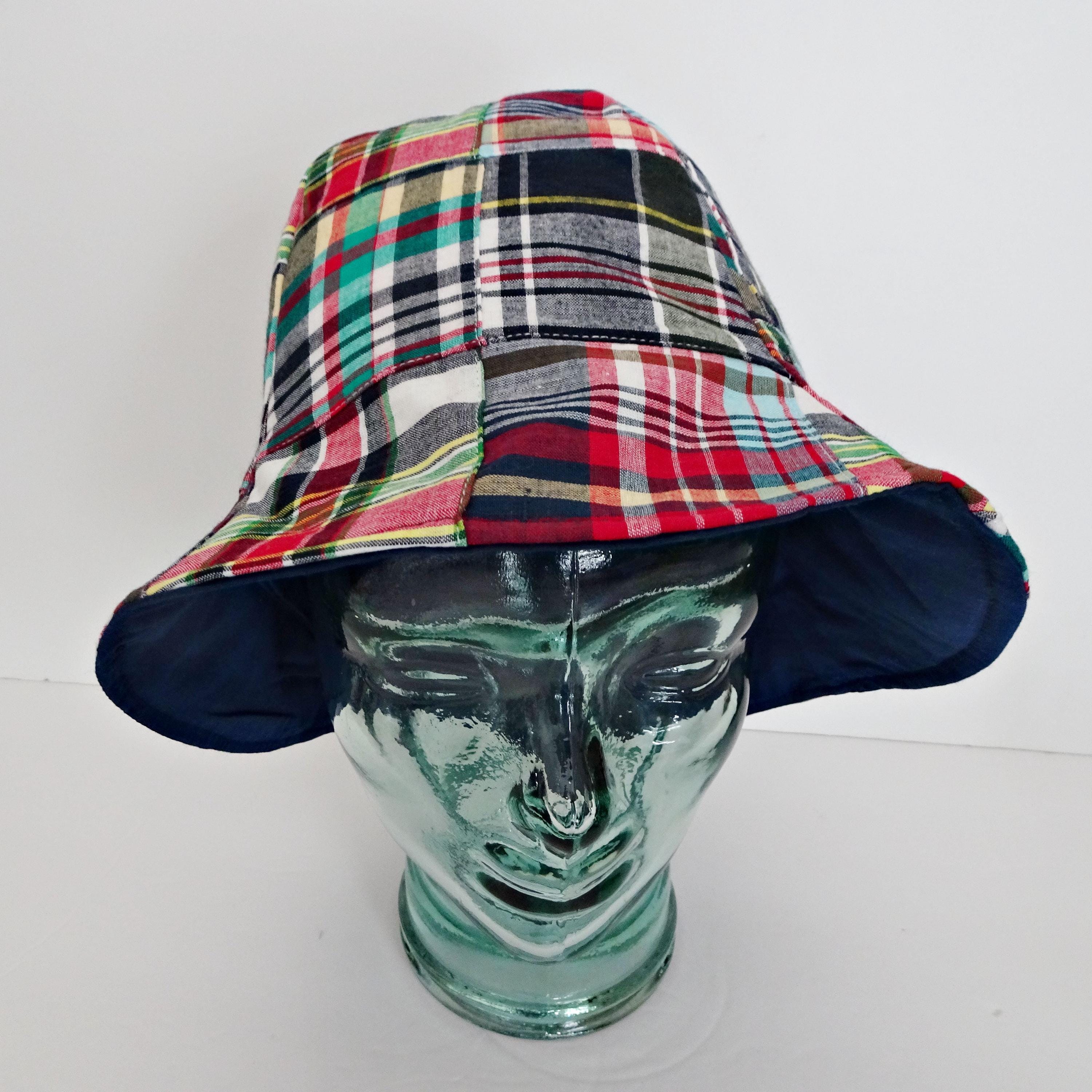 Reversible Madras Patchwork Bucket Hat: Cotton Summer Sun Hat - Etsy
