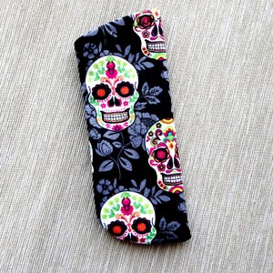 Eyeglass Case - Sunglasses Case - Sugar Skull Fabric Eye wear Case - Gothic - Skulls - Case for Glasses
