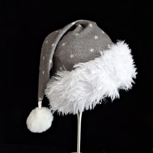 Silber Stern Weihnachtsmütze, Weihnachtsfeier Neuheit Feier Hut, Erwachsene Größe Weihnachtsmütze