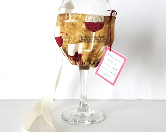 Wine Glass Necklace: Hands-Free Fabric Wine Cozy, Party Favor