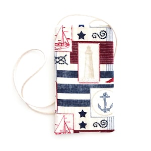 Pochette pour téléphone portable - Porte-monnaie pour lunettes - Mini sacoche - Porte-monnaie en tissu nautique - Porte-monnaie pour téléphone - Petit sac à main - Pochette pour I Phone - Plage - Pochette pour téléphone
