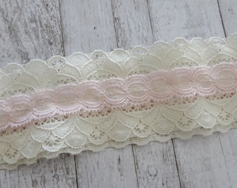 Lace Headband, Pink Lace Hairband, Ivory Vintage Lace Hairband, Wide Lace Headband, Hair Accessory, Gift for Teen, Victorian, Adult Size