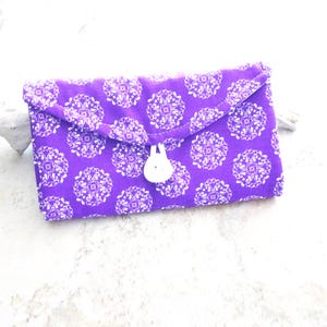 Organiseur de bijoux de voyage - Portefeuille de rangement de bijoux en tissu violet - Étui de voyage à bijoux - Organiseur de poche transparent - Cadeau de voyage - Cadeau pour diplômé
