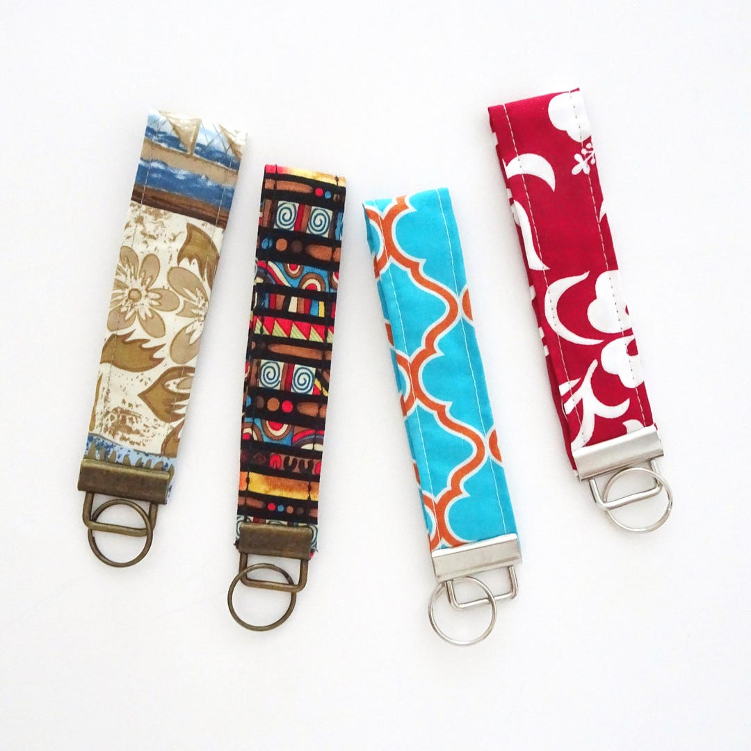Key Fob, Wristlet Fabric Key Holder, Key Ring, Key Organizer, Fabric ...