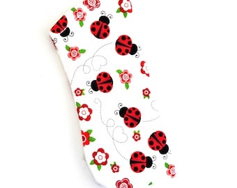Ladybug Eyeglass Case, Floral Cotton Fabric Sunglasses Sleeve