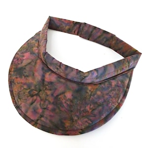 Batik Cotton Sun Visor Hat: Adjustable Beach Visor