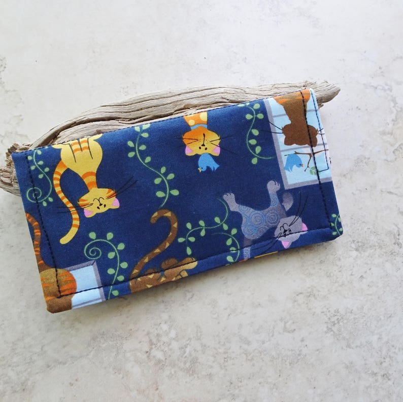 Checkbook Cover Checkbook Wallet Cat Fabric Cat Lovers Etsy