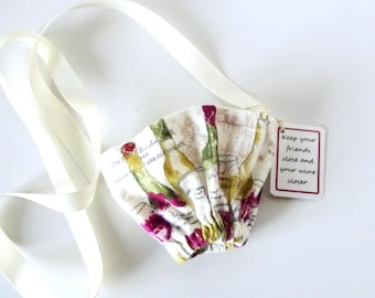 Wine Glass Holder Necklace: Hands-Free Fabric Cozy, Wine Lover Gift