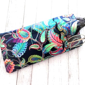 Doppeltaschen Brillenetui - Brillenetui - Brillenetui - Multicolor Paisley Stoff Brillenetui - Etui für Brillen