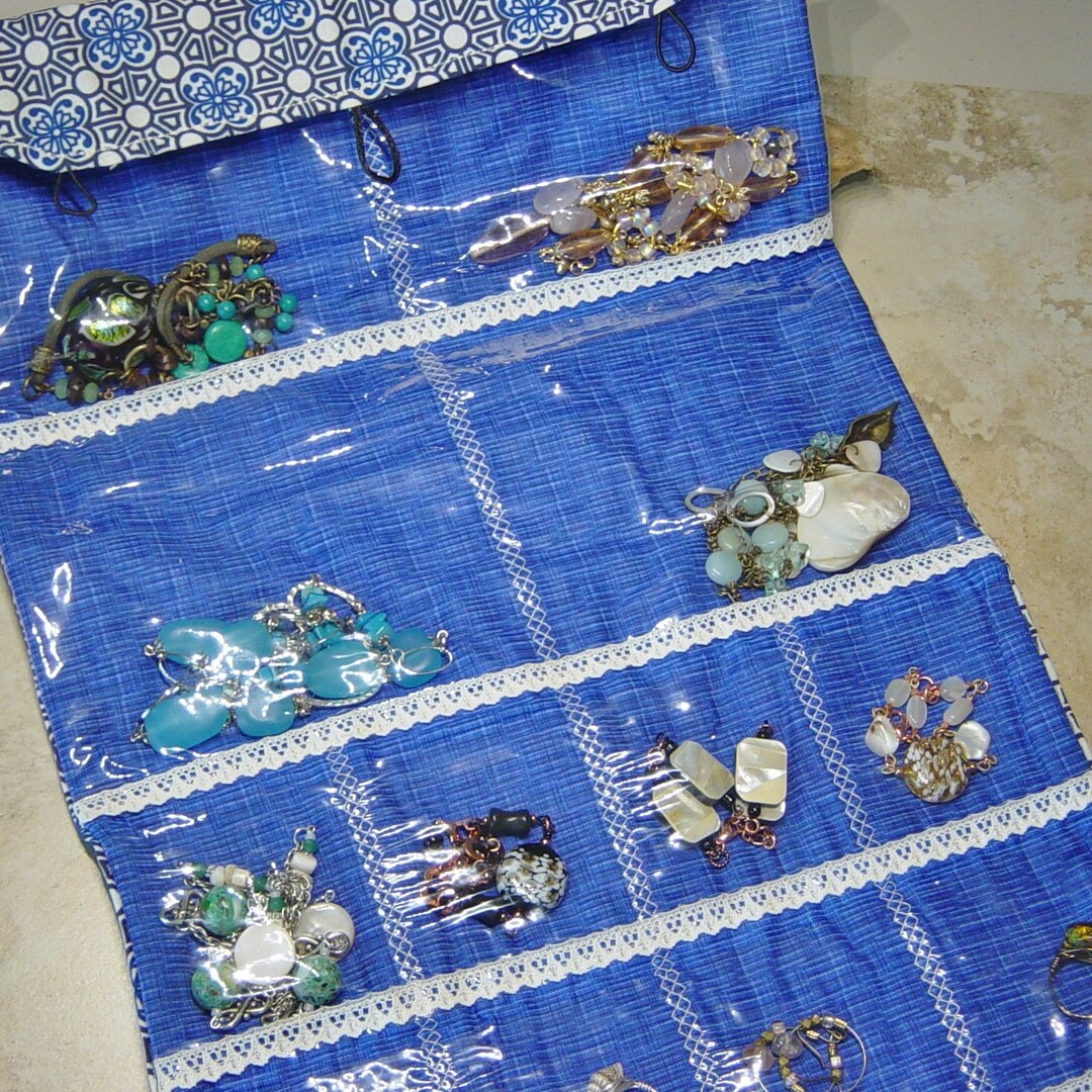 Travel Jewelry Organizer Clear Pocket Travel Bag Geometric Etsy