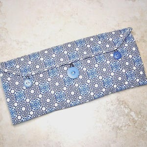 Reiseschmuck-Organizer, klare Tasche Reisetasche, Geometrische Blau Print Stoff Organizer, Organizer für die Reise, Geschenk für Reisende