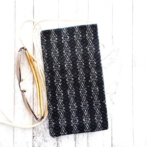 Pochette pour téléphone portable - Porte-monnaie pour lunettes de soleil - Porte-monnaie en tissu nautique bleu marine - Mini sacoche - Petite pochette - Mini sac à main - Étui pour téléphone portable - Pochette