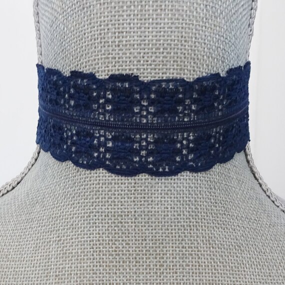 Navy Blue Lace Choker Necklace Vintage Lace Choker Necklace Gift