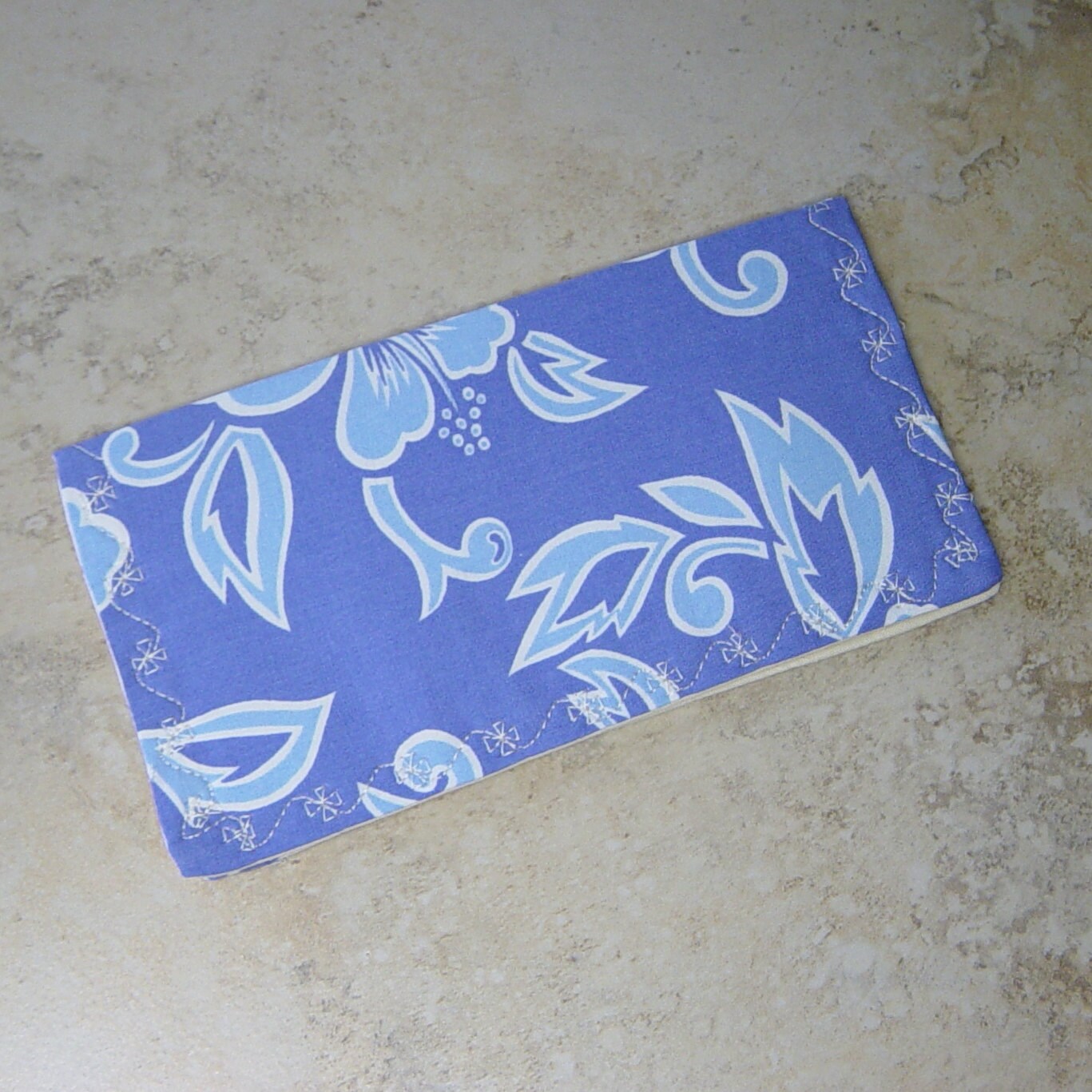 Checkbook Cover Checkbook Wallet Blue Hawaiian Floral Etsy