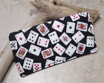 Checkbook Cover - Gambler's Gift - Playing Card Fabric Checkbook Wallet - Billfold Wallet - Receipt Wallet - Casino - Gift for Card Player