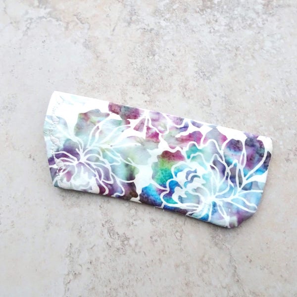 Batik Fabric Eyeglasses Case, Floral Glasses Sleeve