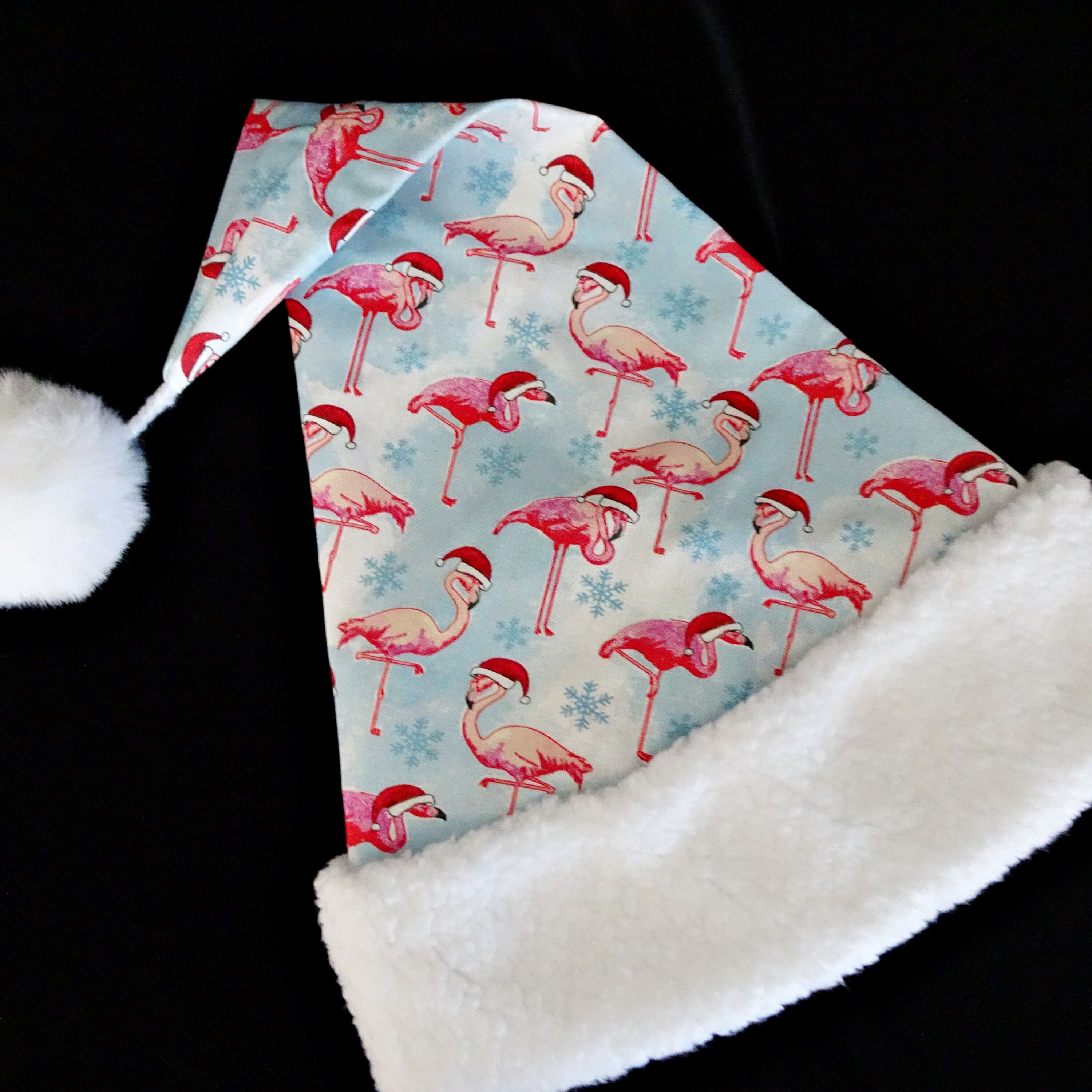 Bonnet Tricoté Adulte Imprimé Flamants Roses - Polyester, Extensible, Taille Unique (52-58 Cm), Automne-hiver