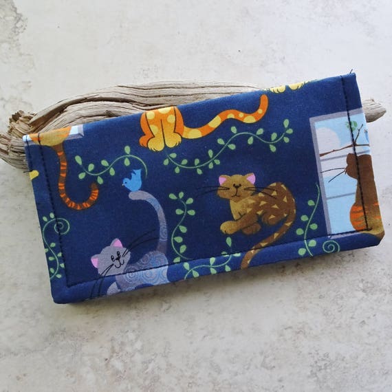 Checkbook Cover Checkbook Wallet Cat Fabric Cat Lovers Etsy