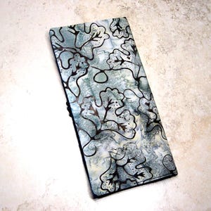 Cartera para tarjetas de crédito, organizador de tarjetas con inserto para diario, cartera para tarjetas de presentación, cartera de tela batik azul, tropical, regalo para ella, tarjetero de fidelidad