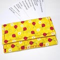Ladybug Fabric Coupon Organizer: Receipt Wallet with Cardstock Dividers