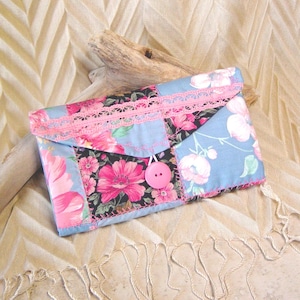 Organizador de joyas de viaje - Cartera de viaje con diseño de patchwork de estilo cabaña - Bolsa organizadora de bolsillo transparente - Estuche de transporte para guardar joyas