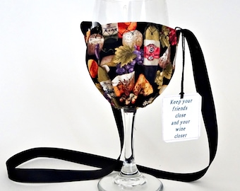 Wine Glass Fabric Necklace: Cozy, Hands-Free Party Favor