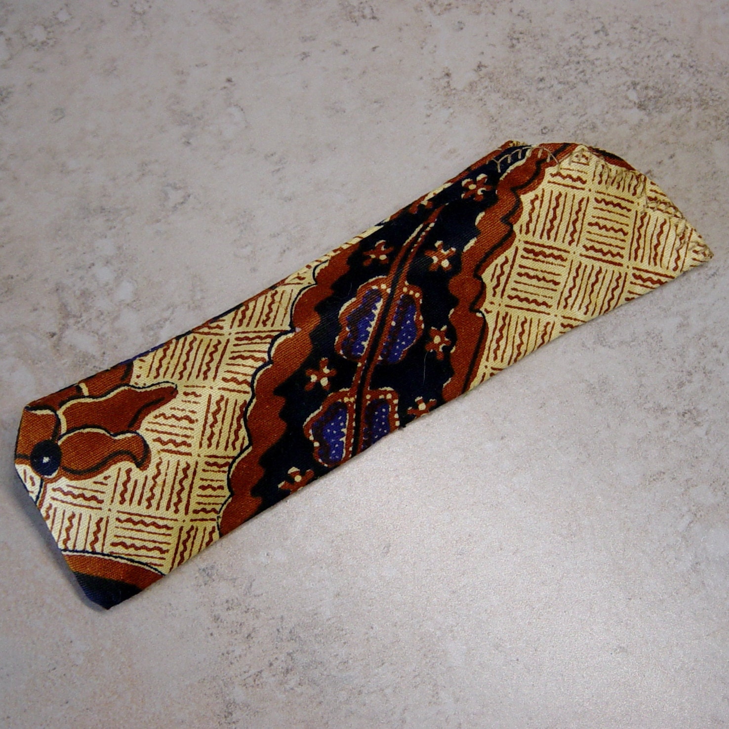 Reader Eyeglass Case Batik Blue Fabric Vintage India Block Etsy