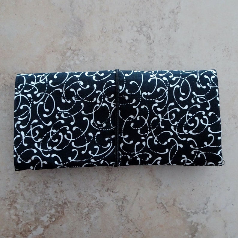 Earbud Case Cord Case Black and White Fabric Case Travel Organizer Cell Cord Organizer Tablet Cord Case Travel Gift Cord Keeper