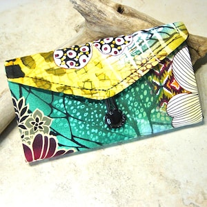 Organiseur de bijoux de voyage - Portefeuille à bijoux transparent avec poche - Étui de voyage en tissu floral tropical - Rangement de bijoux - Organiseur de voyage cadeau