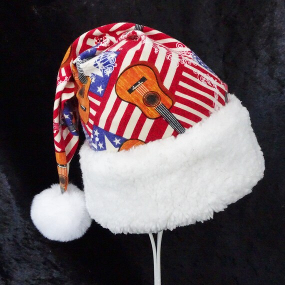 Red white and blue santa hats hotsell