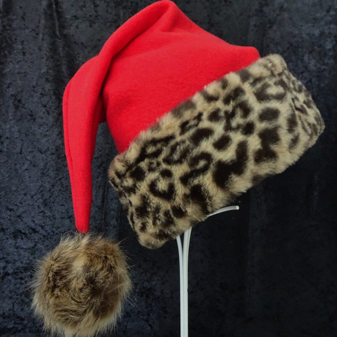 Leopard Fur Red Fleece Santa Hat Novelty Sexy Santa Claus - Etsy