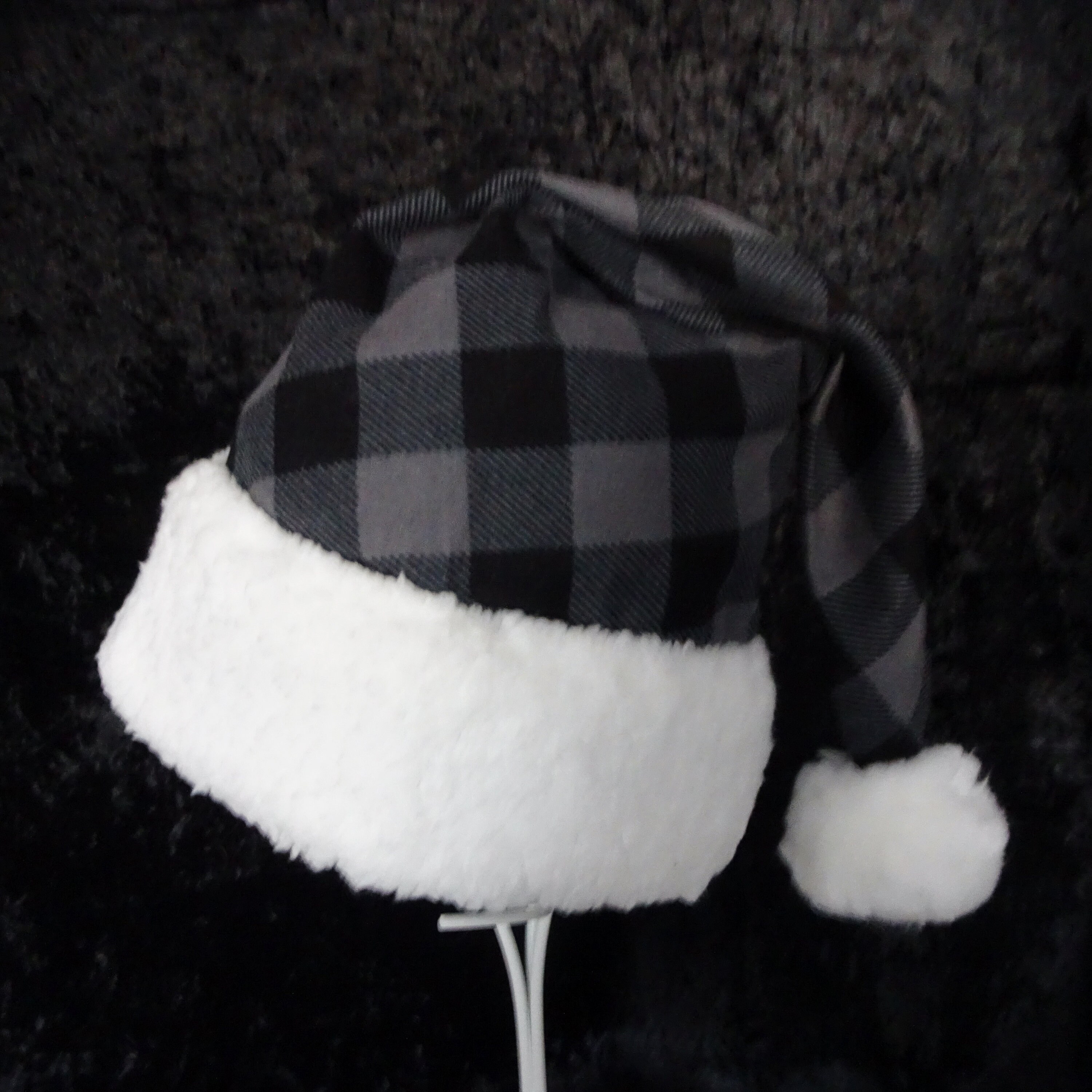 Black \u0026 Gray Buffalo Check Plaid Santa 