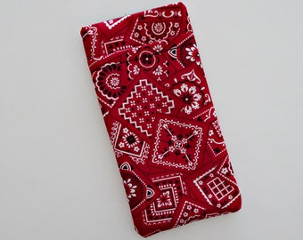 Red Bandana Double Pocket Eyeglass Case, Sunglasses & Reader Glass Case, Case for Glasses, Country Western, Bandana, Gift for Mom