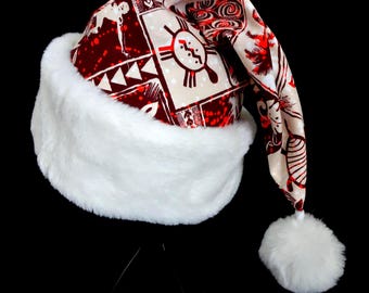 Surfing Santa Hat: Hawaiian Tropical Christmas Holiday, Adult Size