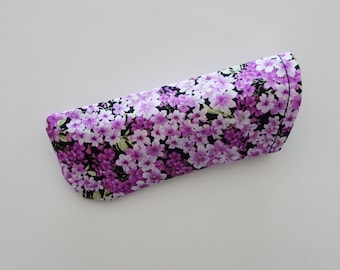 Eyeglass Case, Sunglasses Case, Purple Floral Eyewear Case, Fabric Case for Sunglasses, Purple Fabric Case, Case for Glasses