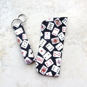 Card Print Eyeglass Case and Key Fob Set: Gambler Gift