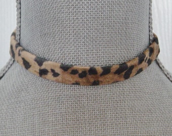 Leopard Print Choker Necklace, Animal Print, Adult Costume Collar, Cat Costume Choker, Hipster, Costume Jewelry, Tribal