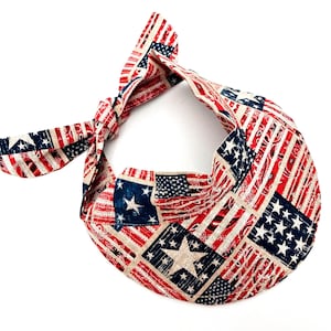 Patriotic Bandana Print Sun Visor: Adjustable 4th of July Headband