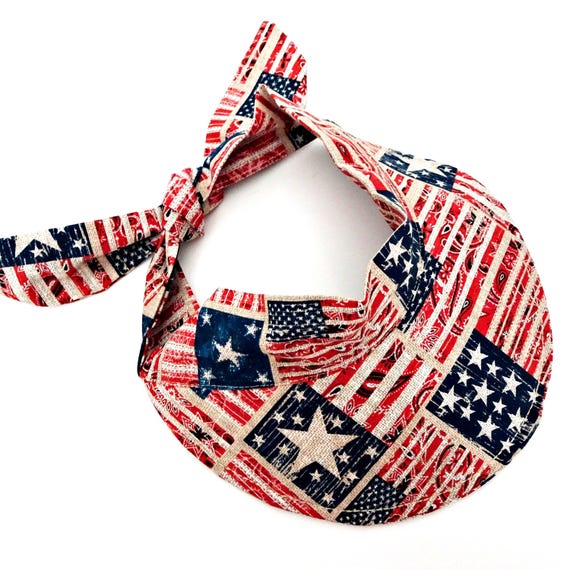 Visiera parasole con stampa bandana patriottica: fascia regolabile