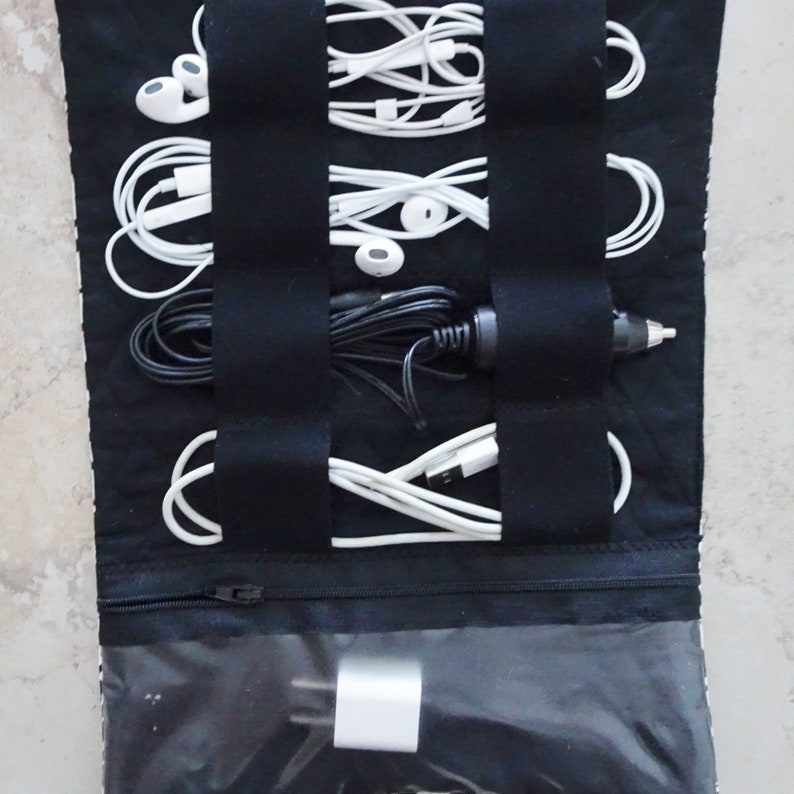 Charger Cord Travel Case Cord Organizer Tapa Print Bark Etsy