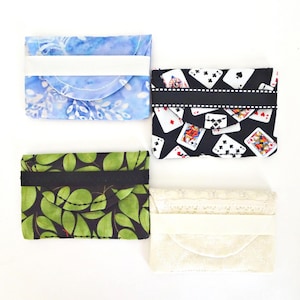Minimal Pocket Wallet, Business Card Case, Fabric Envelope Style Mini Wallet