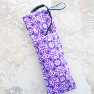 Hair Tool Travel Case - Flat Iron Storage Bag - Travel Gift for Her - Hair Hot Tool Bag - Heat Tolerant Lined Case -  Purple Fabric Pouch