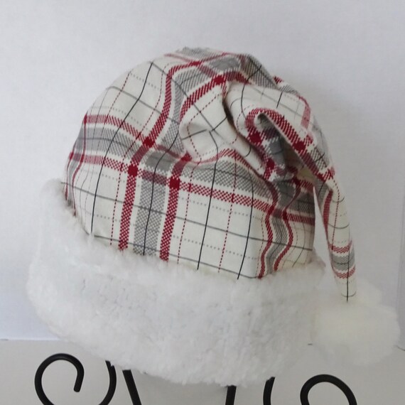 Bonnet De Noël Homme à Carreaux – Avec Franges, Réglable, Polyester, Pour Fêtes Et Hiver - 2